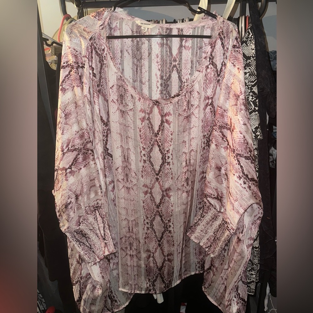 Women's Pink Snake Print Top